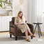 Wide Upholstered Accent Chair Faux Leather Armchair-230165343
