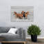 Wild Horse Family Serene Abstract Contemporary Horse Landscape Nature Wall Art Print 1 Piece Wrapped Canvas Wall Art-71603908