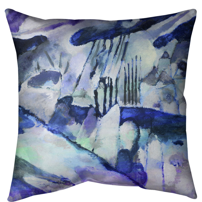 Coussin de sol pour le paysage de pluie Wassily Kandinsky-standard, 40 po x 40 po, bleu