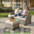 Wahkon 11 - Person Outdoor Conversation Set,  Wicker Patio Seating Group with Cushions, All Weather Sectional Sofa Set with Fire Pit for Garden, Backyard-1430863694