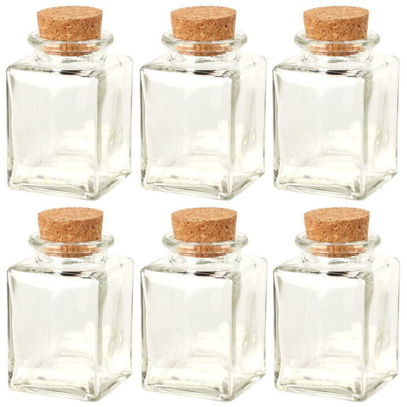 Glass Jar - Set of 6, 7cm H x 5cm W x 7cm D