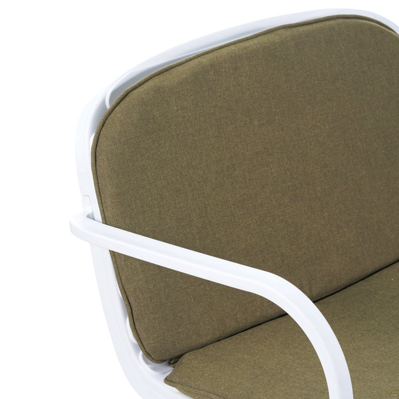 Fauteuil club d'extérieur en PP, ensemble de 2, Vert, Blanc