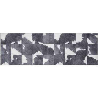 Linhart Rectangle 50 cm x 150 cm Patchwork Cowhide Area Rug