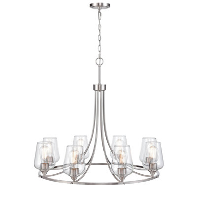 Akaya 8-Light Chandelier Ceiling - Brushed Nickel