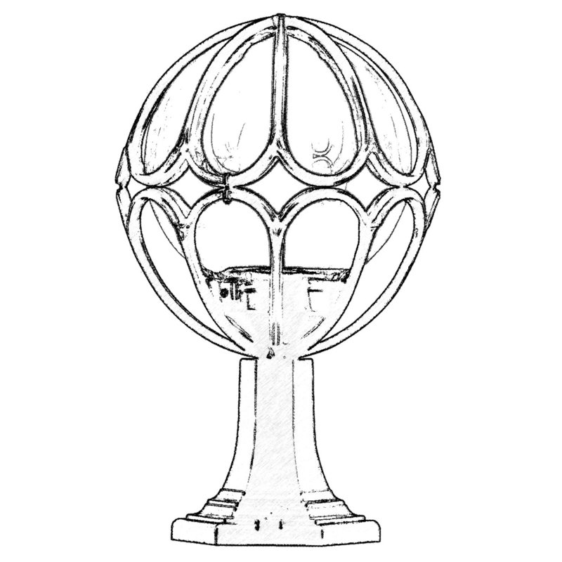 Tête de lanterne câblée 1 lumière H 20 po Aarjan