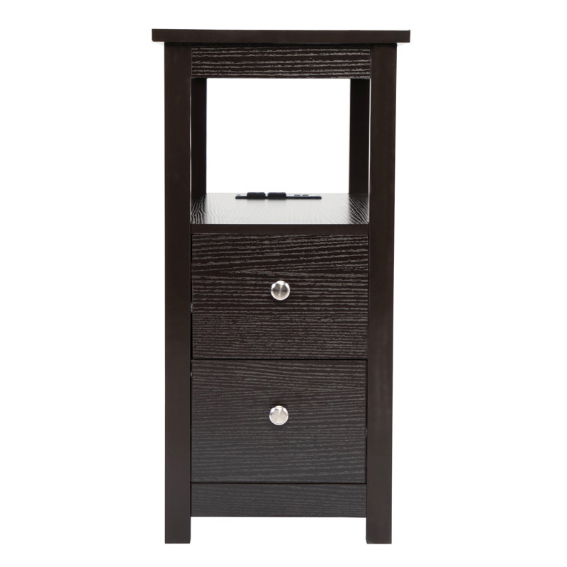 Transitional Nightstand With USB Charging Station(Includes Only Nightstand)