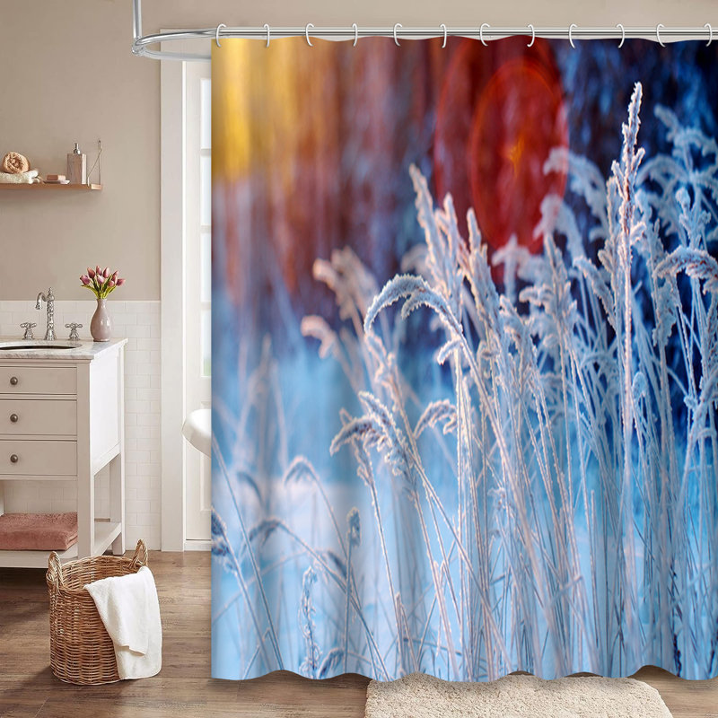 Rideau de douche avec 12 crochets Winter Pine, L 72 po x l 78 po