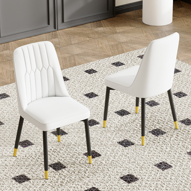 Ensemble de chaises de salle à manger Modern, Blanc, 2, Noir
