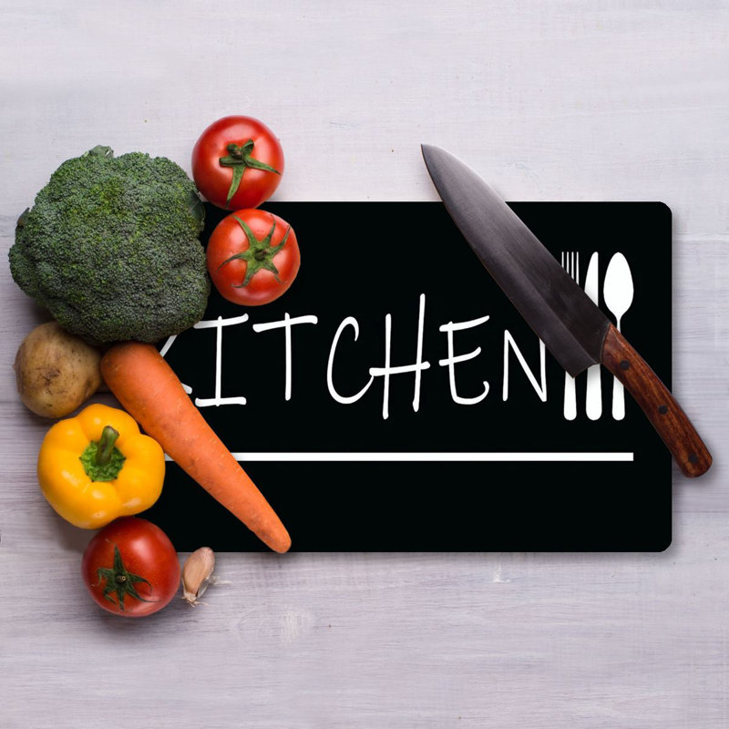Flourish Tempered Glass Cutting Board, 7.9 x 11.8 inches | 100% Antibacterial, Easy-Clean Surface, Non-Slip Silicone Feet | Perfect for Food Prep & Serving, Durable & Stylish Kitchen Essential, Not Dishwasher Safe