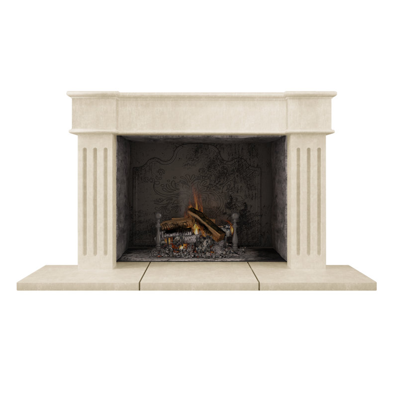 Great Hayk Fireplace Surround, Travertine Beige