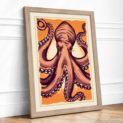 Octopus in Symmetry Boho - Framed Print