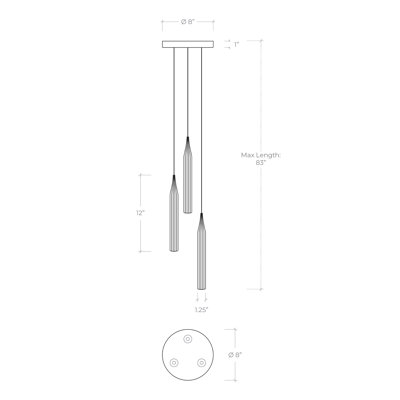 Mont Blanc 3 Lights Chandelier