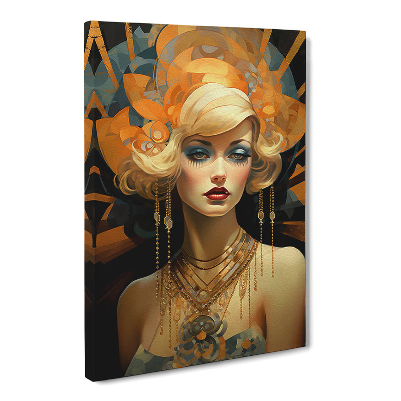 Deco Woman Conceptual - Wrapped Canvas, 60cm H x 40cm W x 3cm D