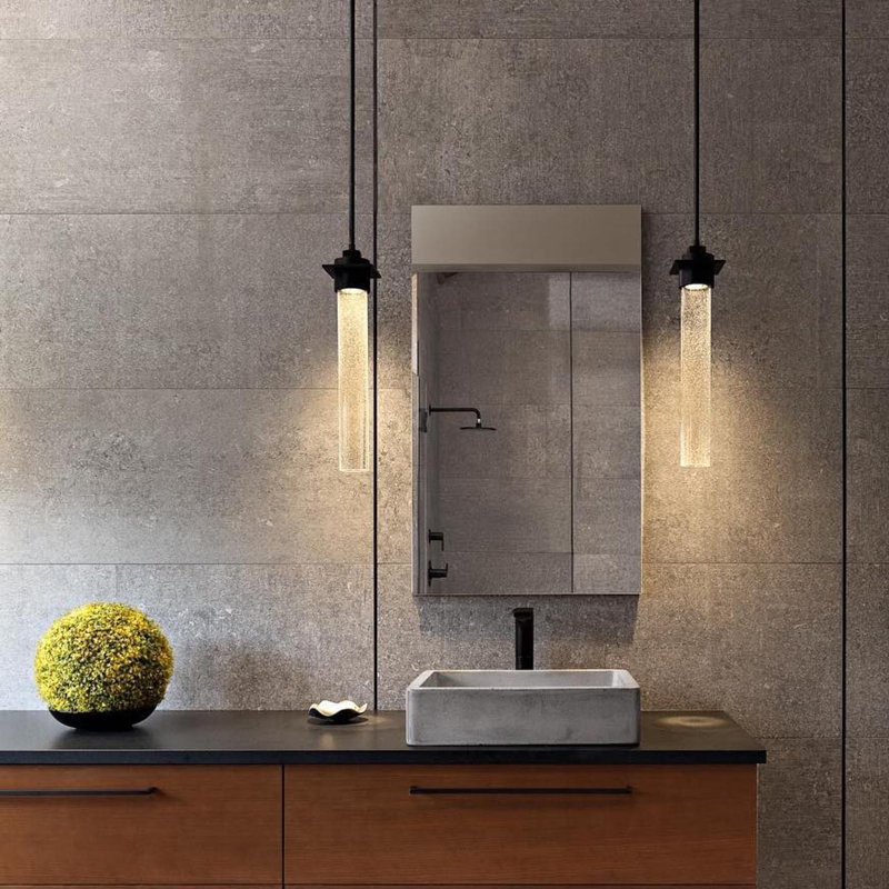 Airis 1-Light Single Cylinder Pendant, 24" - 69", Black