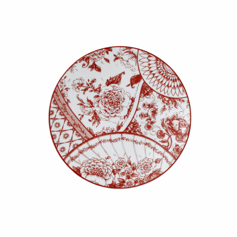 Victor Handmade Bone China Salad/Dessert Plate, Red
