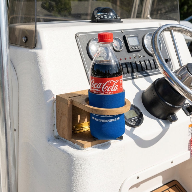 Teak Folding Insulated Drink Holder
