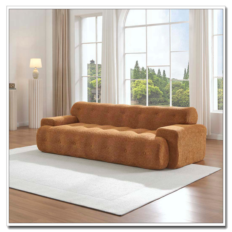 Canapé 88 places 3 places avec canapé capitonné confortable, Chameau