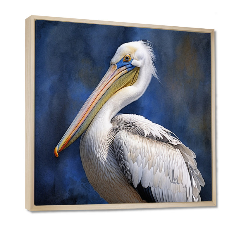 «Majestic Pelican Seabird V», reproduction sur toile, H 36 po x l 36 po x P 1,5 po, Cadre flottant érable