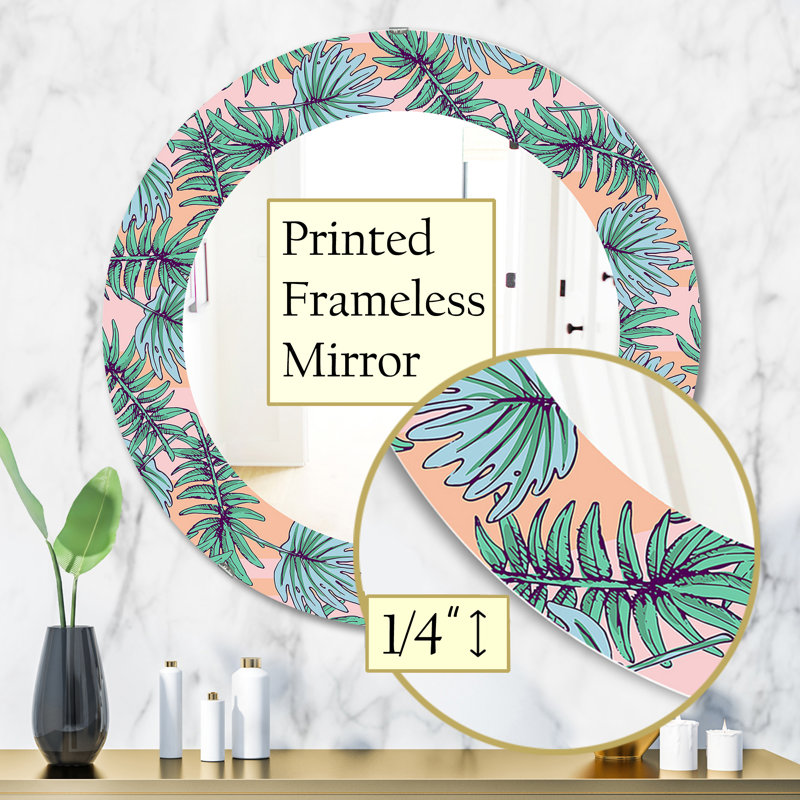 Miroir mural encadré Summer, H 23,6 po x l 23,6 po