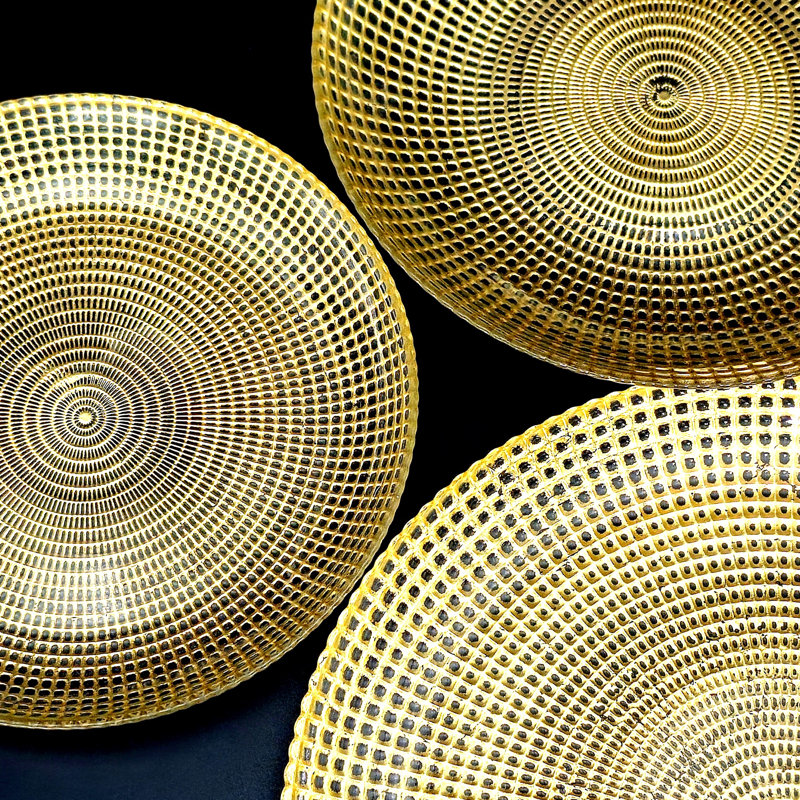 Service de table en verre doré 12 pièces Pyle, Or
