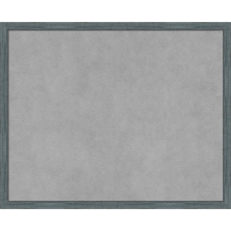 Tableau magnétique encadré étroit bleu-gris rustique, H 17 po x l 21 po