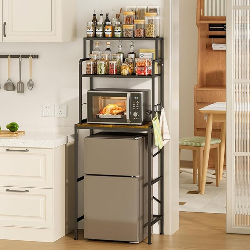 Étagère à mini-réfrigérateur à 3 niveaux avec rangement pour cuisine et chambre d'étudiant