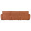 Canapé modulaire de 110 po, en forme de L avec siège très grand, conception à tirette, repose-pieds mobile, mousse haute densité, combinaison libre, structure en métal et en bois robuste, tissu bouclé