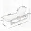 Ensemble de chaises longues réglables pour l'extérieur à 5 positions avec coussin crème et table d'appoint, chaise longue inclinable pour patio avec détails en bois de teck