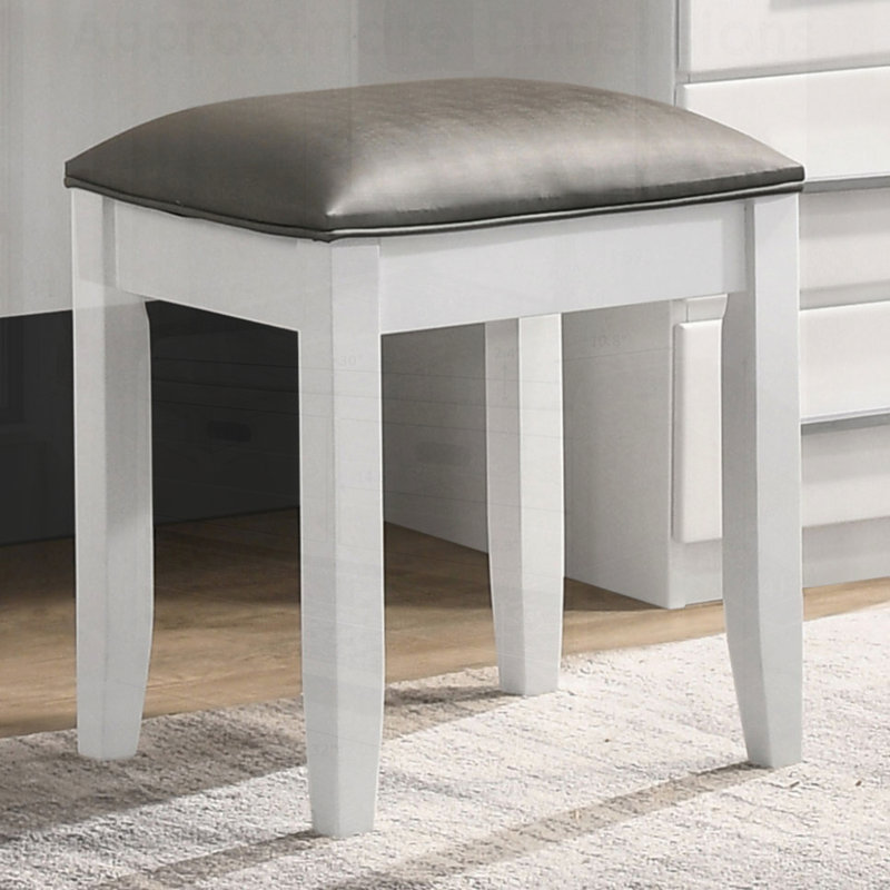 Tabouret de coiffeuse brillant avec siège rembourré, parfait pour le confort et l'élégance de toute chambre à coucher ou vestiaire
