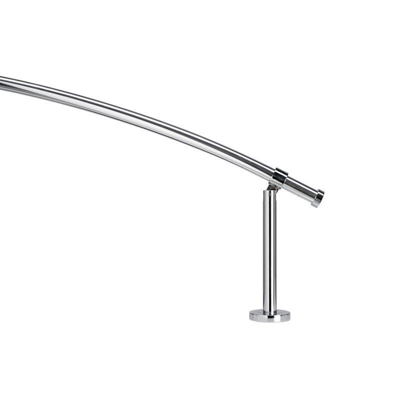 Adjustable Chrome Aluminum Curved Shower Curtain Rod, 78.5 Inches