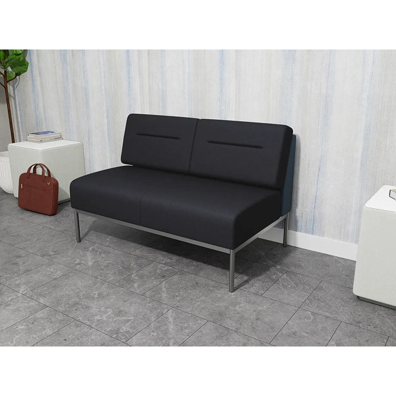 Causeuse Darsey, Sans alimentation, Noir Patriot Plus, Argent argent