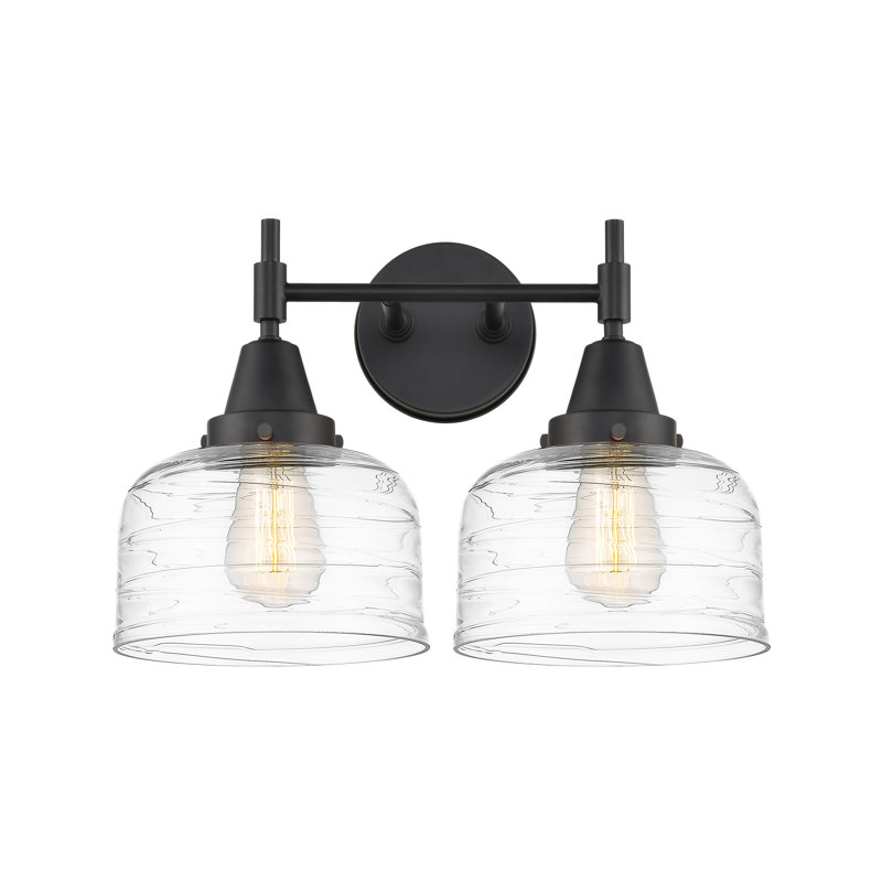 Éclairage pour meuble-lavabo 2 lumières 17 po Caden - H 5,75 po, Plaqué couleur fumée, Ampoule non incluse, Or satiné