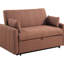 Canapé-lit en tissu bouclé en cuivre avec mousse et profil compact, capitonnage vertical rembourré, assise confortable pour le salon principal