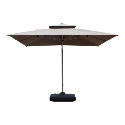 10'X10' Square Cantilever Umbrella with Center Pole, Gray (Base Not Included)