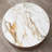 35.4" Modern Faux Marble Coffee Table with 2 Drawers and Sintered Stone Top, Rustic Round Coffee Table with Walnut Veneer-1154805888-1154807781