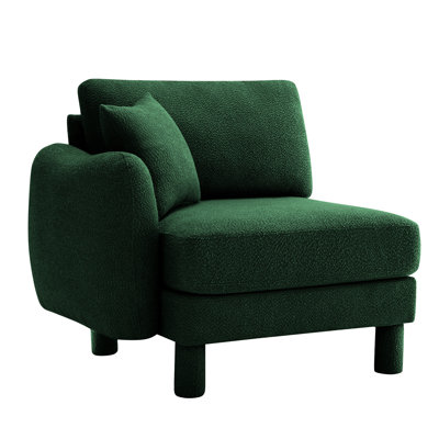 À l'intérieur avec coussin, tissu moderne Boucle, pieds cylindriques, structure en bois, revêtement doux, rembourrage en mousse et ressorts pour le salon Comfort 1 Design, structure, salon dense et respirant