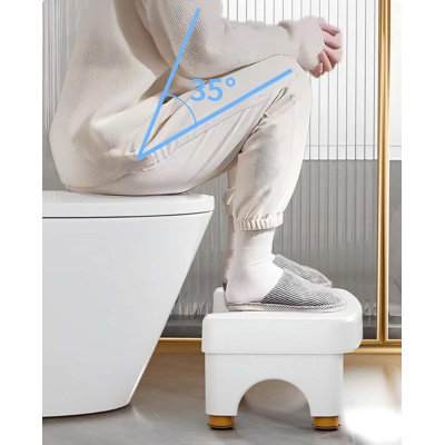 Tabouret de toilette réglable pour adulte, blanc
