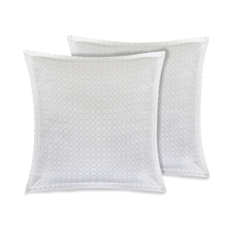 Taie décorative 100% coton, Kendra blanc / gris