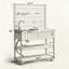 Banc de jardin avec évier, tablettes mobiles et ouvre-bouteille-691983047