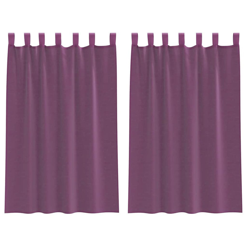 Semi Sheer Curtain Pair, 140cm Width x 175cm Drop, Purple