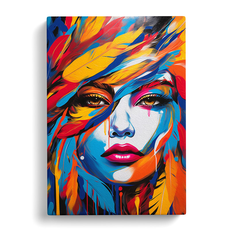 Feather Pop No.3 - Wrapped Canvas, 50cm H x 35cm W x 3cm D