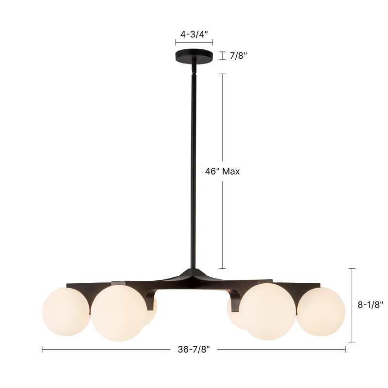 Briar 37-in Black Chandelier, Brushed Gold