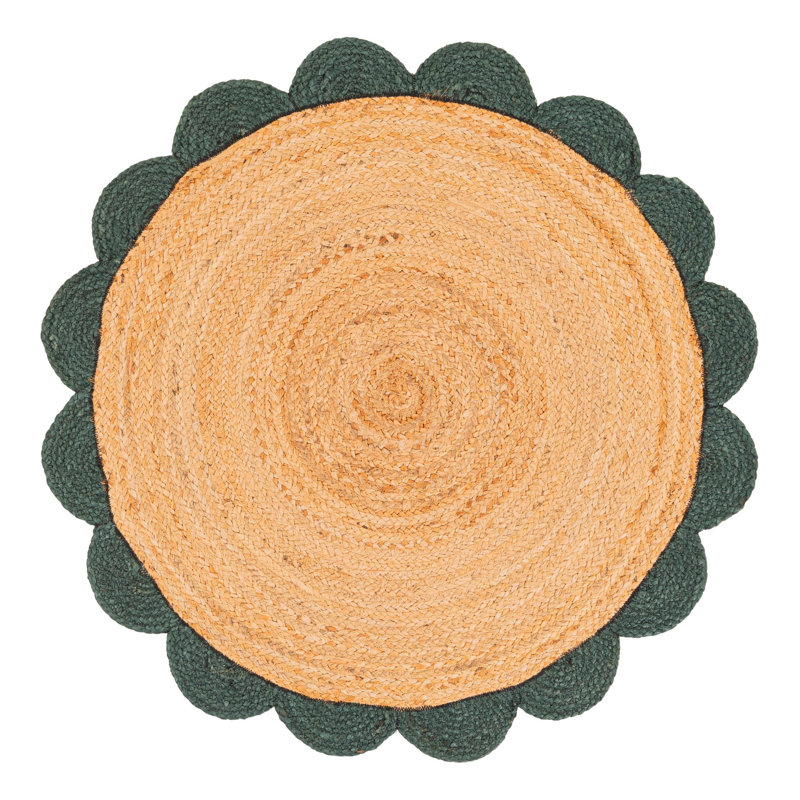 Cosner Hand Braided Area Rug, Round 3'1"