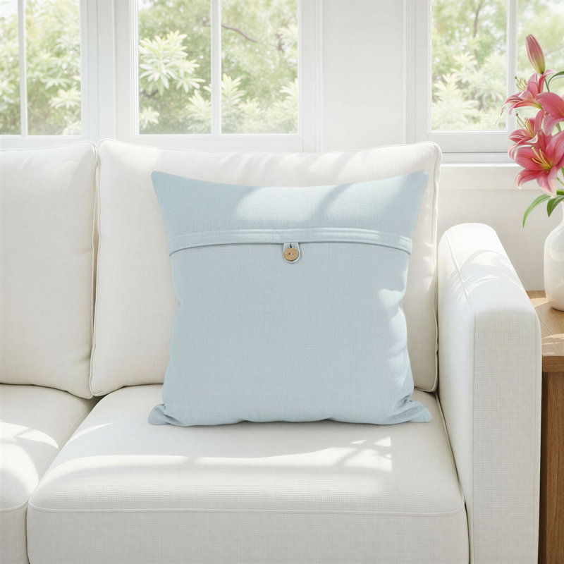Gyuri Modern Cotton Throw Pillow Cover, 20" x 20", Ice Blue