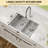 28"L 16 Gauge Undermount 50/50 Low Divide Double Bowl Stainless Steel  Kitchen Sink with Accessories-124950287