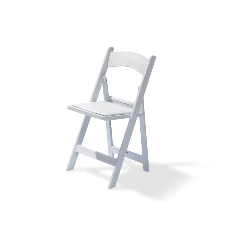 Wedding Folding Chair Polypropylene White, Faux Leather Upholstered Seat, 45X45X78Cm (Wxdxh)