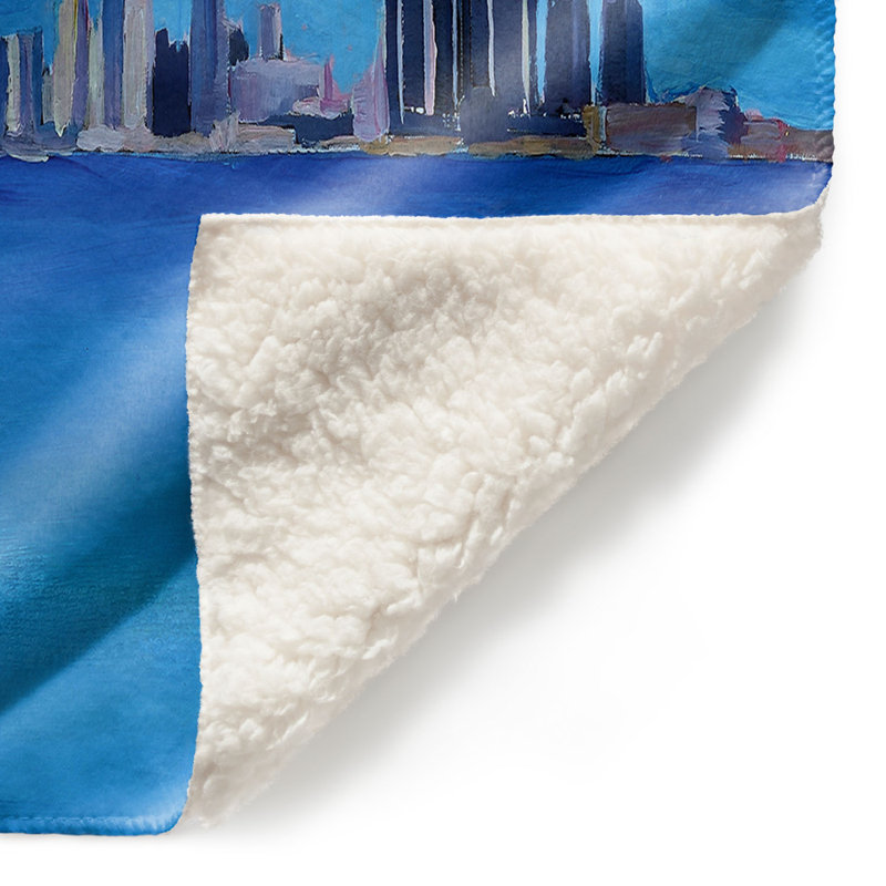  Couverture Starry Night Detroit Skyline, 68 po x 80 po