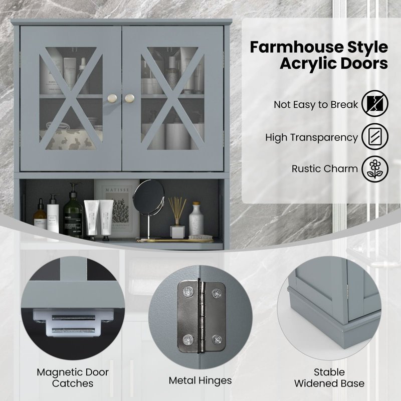 Freestanding Bathroom Cabinet, Grey