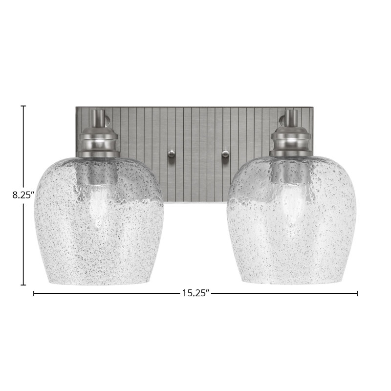 Éclairage pour meuble-lavabo à 2 lumières Asman, Nickel brossé