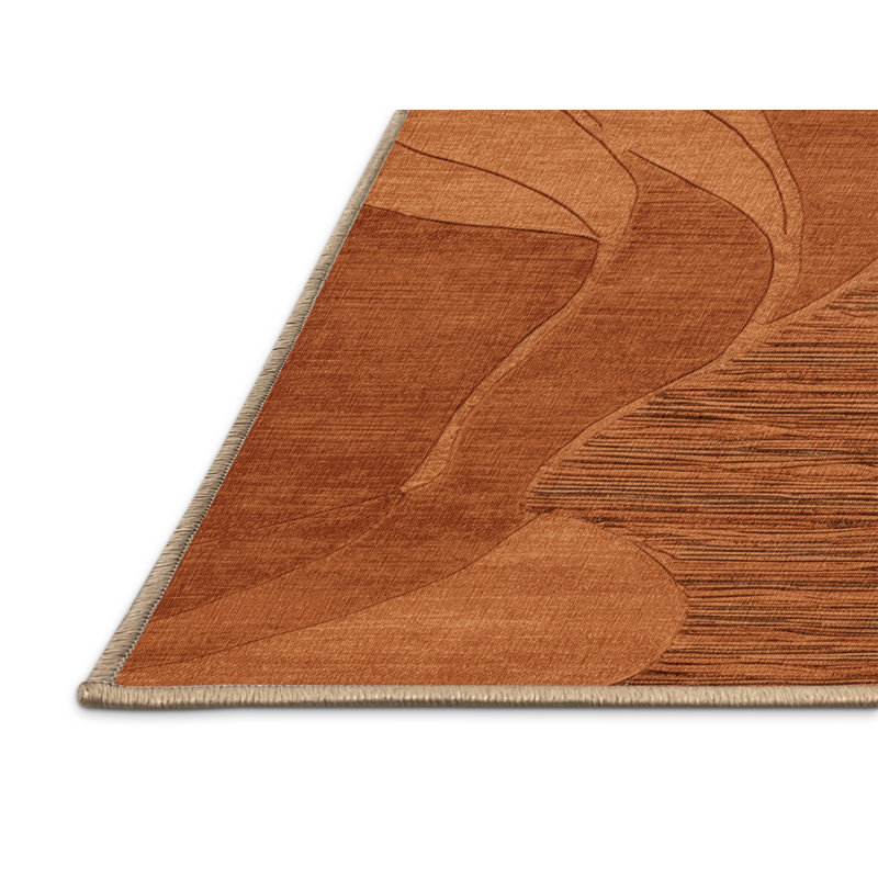 Tapis abstrait lavable à la machine, Rectangle 7 pi x 9 pi